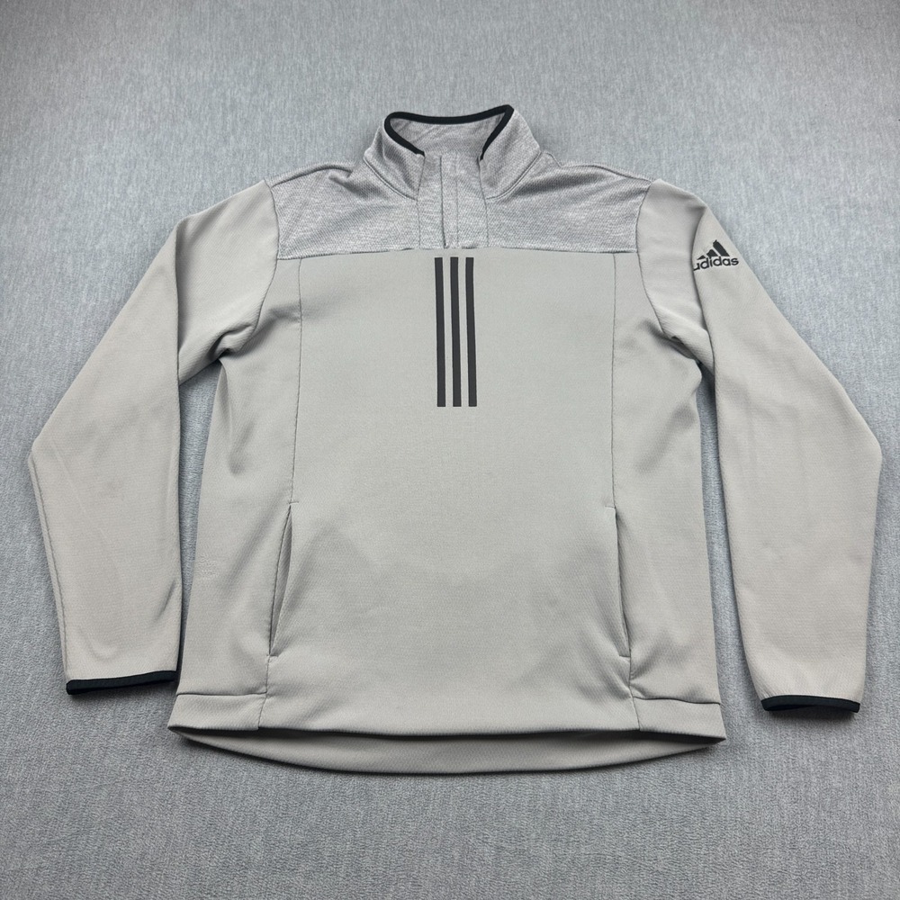 Adidas Sweater Mens Large Gray Response 1/4 Zip Pullover‎ Sweatshirt Activewear